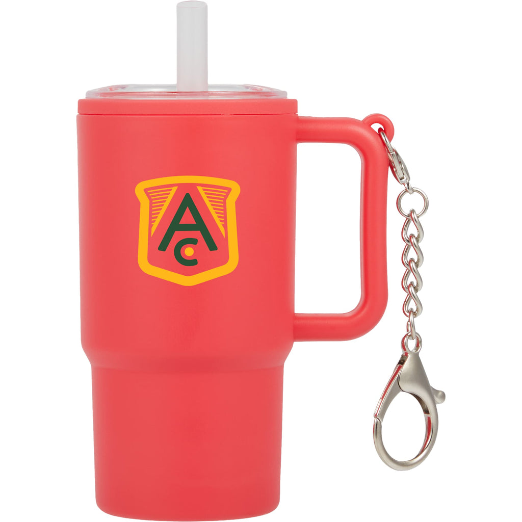 Mini Straw Tumbler Keychain, 4 oz - Red - Front