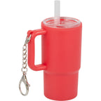 Mini Straw Tumbler Keychain, 4 oz - Red - Right Angle