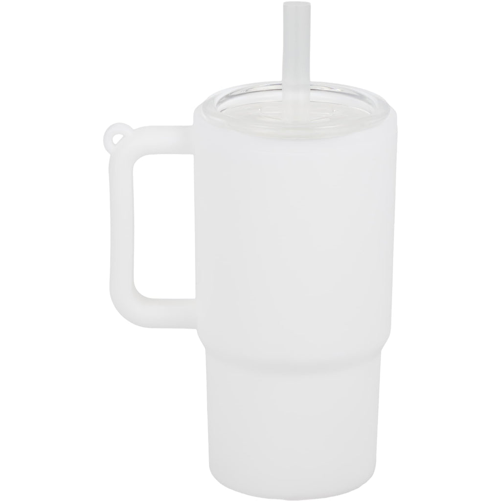 Mini Straw Tumbler Keychain, 4 oz - White - Back