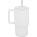 Mini Straw Tumbler Keychain, 4 oz - White - Back