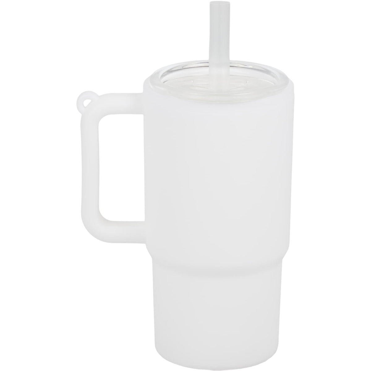 Mini Straw Tumbler Keychain, 4 oz - White - Back