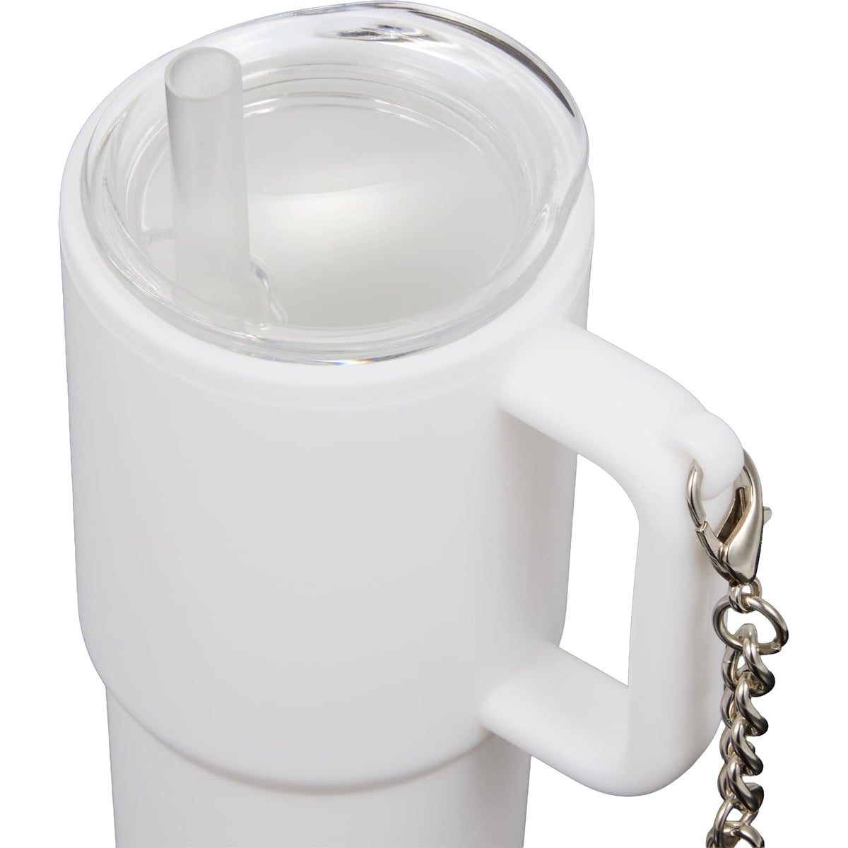 Mini Straw Tumbler Keychain, 4 oz - White - Detail