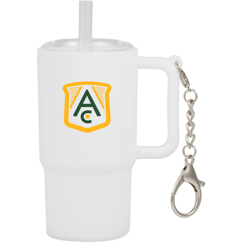Mini Straw Tumbler Keychain, 4 oz - White - Front