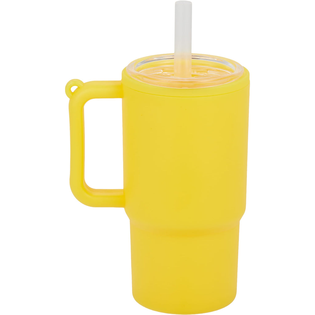 Mini Straw Tumbler Keychain, 4 oz - Yellow - Back