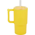 Mini Straw Tumbler Keychain, 4 oz - Yellow - Back
