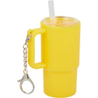 Mini Straw Tumbler Keychain, 4 oz - Yellow - Right Angle