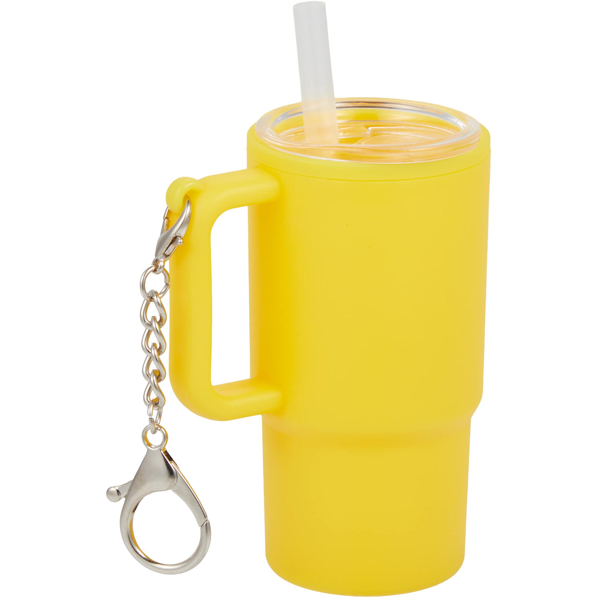 Mini Straw Tumbler Keychain, 4 oz - Yellow - Right Angle