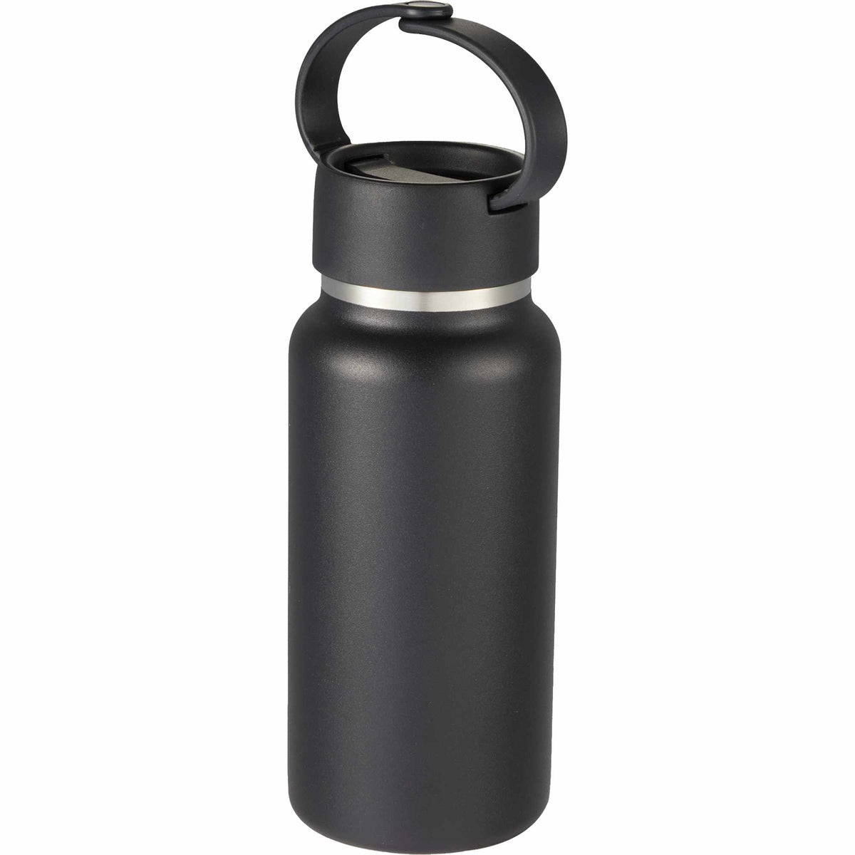 Mini Thor Insulated Bottle with Clip Handle, 8 oz - Black - Left Angle