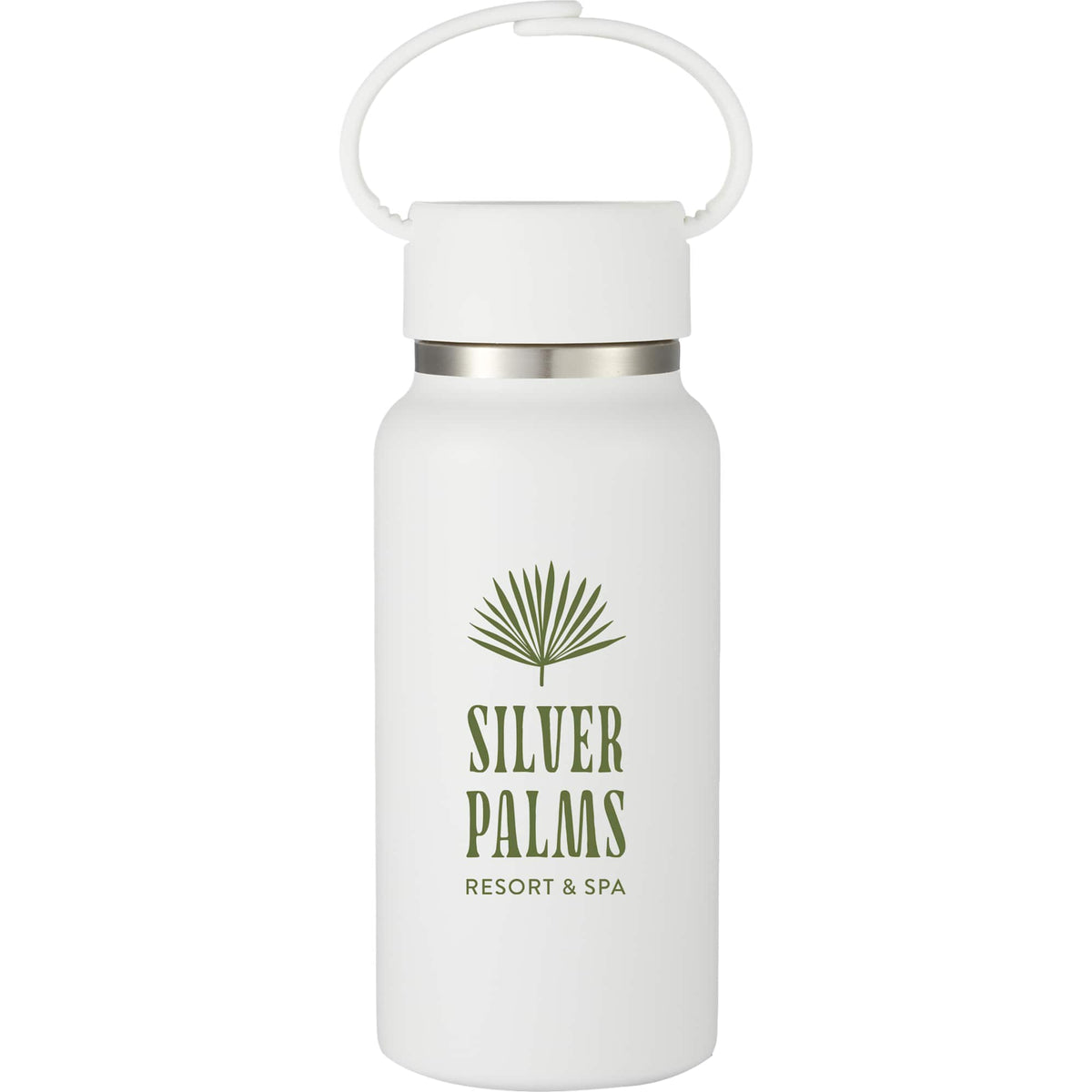 Mini Thor Insulated Bottle with Clip Handle, 8 oz - White - Front