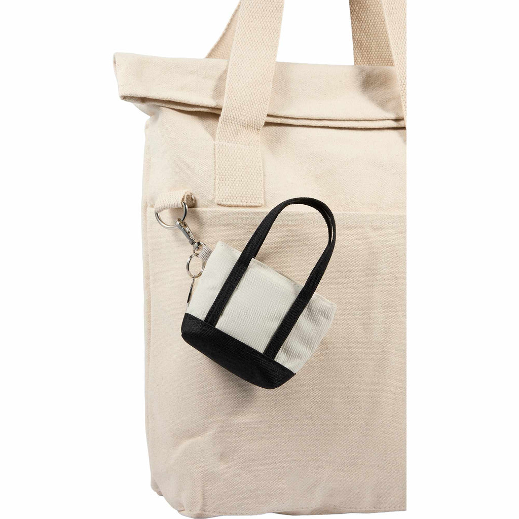 Mini Tote Bag Charm in Recycled Polyester Laser Engraving - Black - Alternate