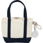 Mini Tote Bag Charm in Recycled Polyester Laser Engraving - Navy - Back