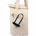 Mini Tote Bag Charm in Recycled Polyester Transfer - Black - Alternate