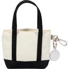 Mini Tote Bag Charm in Recycled Polyester Transfer - Black - Back