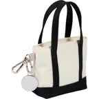 Mini Tote Bag Charm in Recycled Polyester Transfer - Black - Right Angle