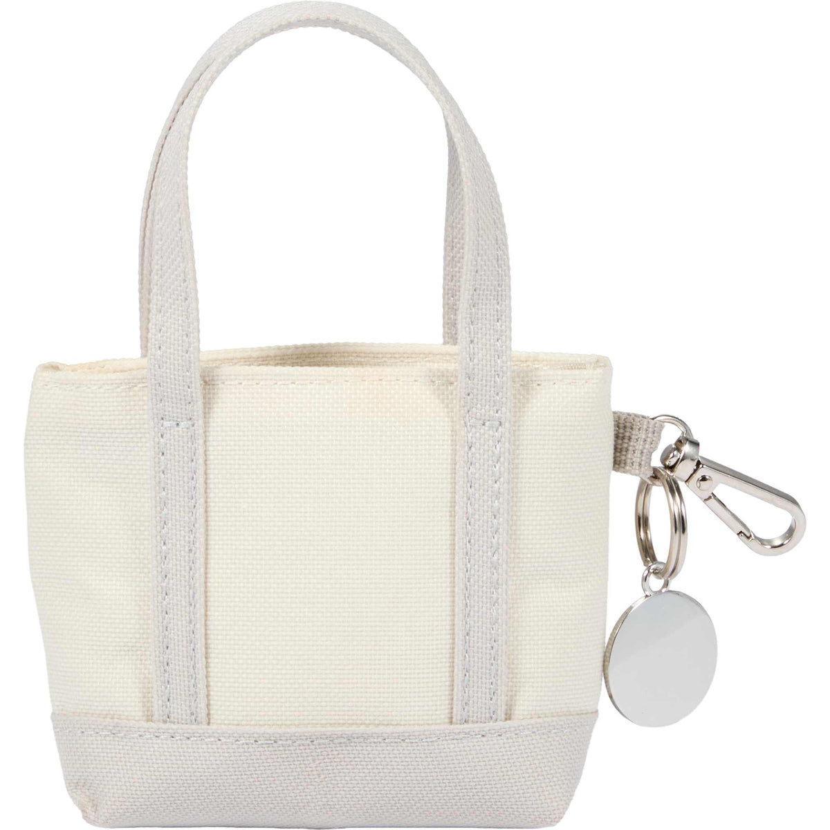 Mini Tote Bag Charm in Recycled Polyester Transfer - Gray - Back