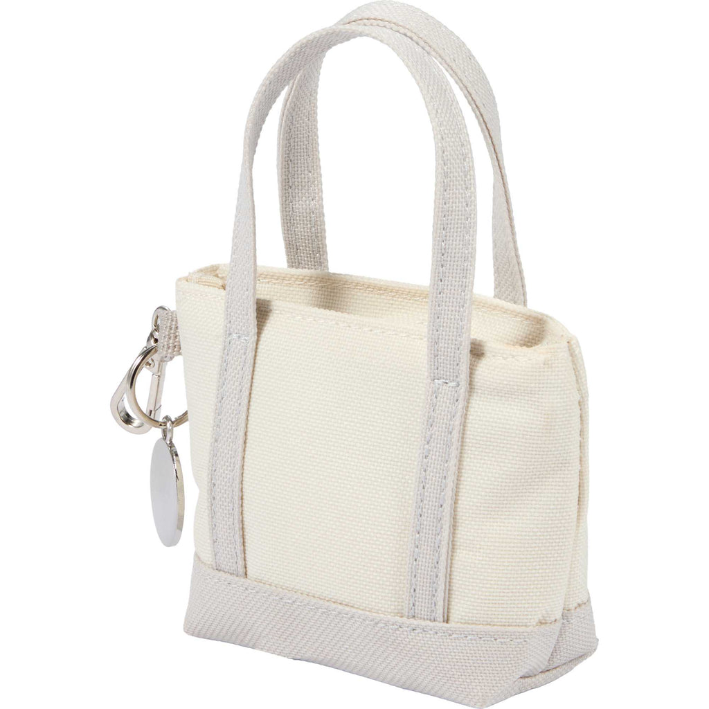 Mini Tote Bag Charm in Recycled Polyester Transfer - Gray - Left Angle