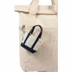 Mini Tote Bag Charm in Recycled Polyester Transfer - Navy - Alternate