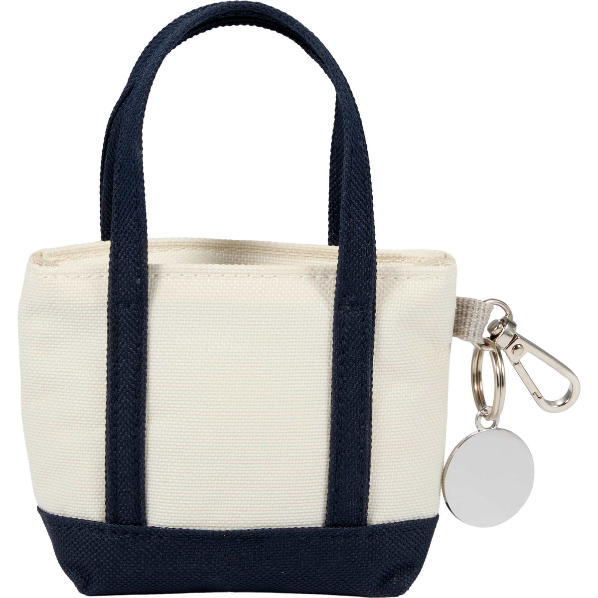 Mini Tote Bag Charm in Recycled Polyester Transfer - Navy - Back
