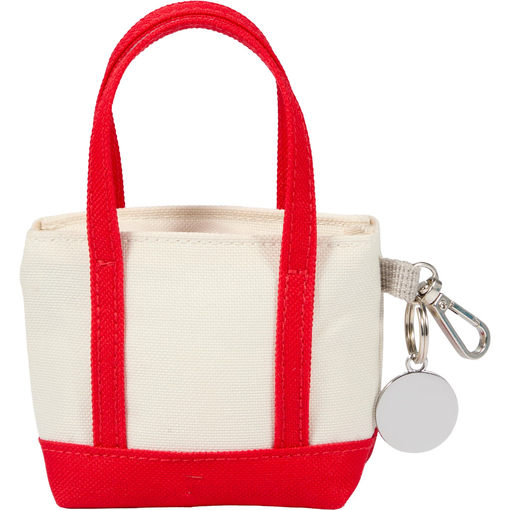 Mini Tote Bag Charm in Recycled Polyester Transfer - RED - Back