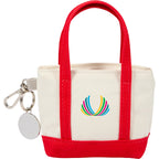 Mini Tote Bag Charm in Recycled Polyester Transfer - RED - Front