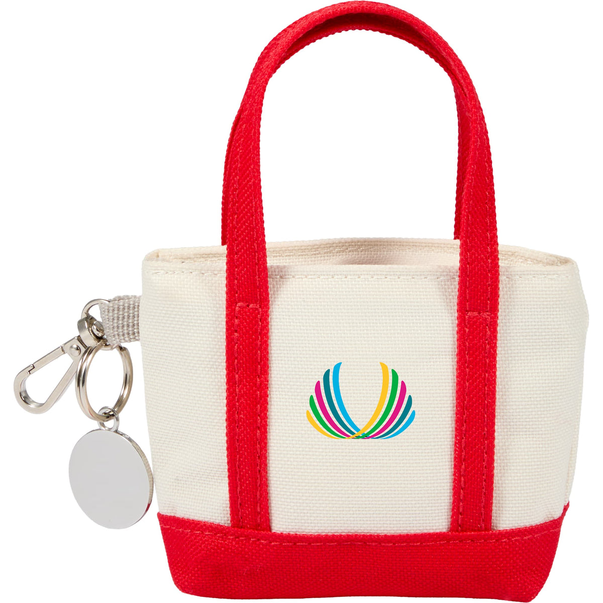 Mini Tote Bag Charm in Recycled Polyester Transfer - RED - Front