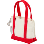 Mini Tote Bag Charm in Recycled Polyester Transfer - RED - Left Angle