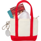 Mini Tote Bag Charm in Recycled Polyester Transfer - RED - Propped
