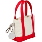 Mini Tote Bag Charm in Recycled Polyester Transfer - RED - Right Angle