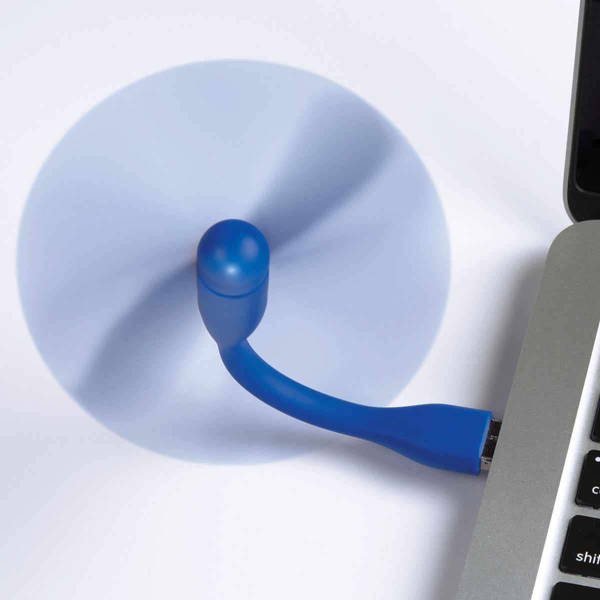 Mini USB Fan with a Three-Way Connector - Blue - Inuse_Blank