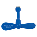 Mini USB Fan with a Three-Way Connector - Blue - Optional_Padprint