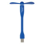 Mini USB Fan with a Three-Way Connector - Blue - Pad Print