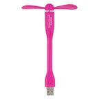 Mini USB Fan with a Three-Way Connector - Pink - Pad Print