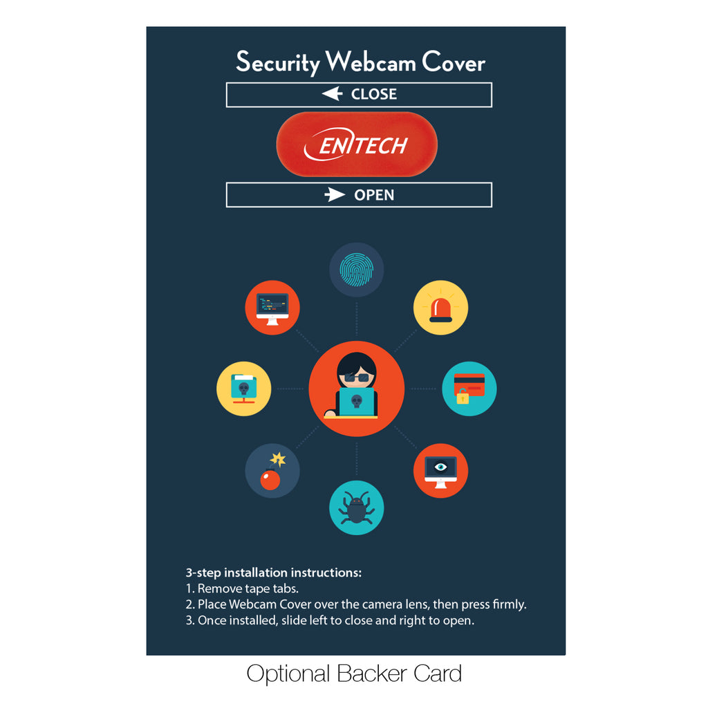 Mini Webcam Privacy Cover on a Backer Card