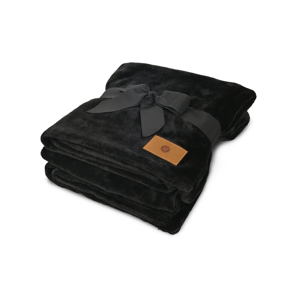 Mink Ever Soft Throw Blanket in Recycled Polyester Laser Engraving - Black - View 1