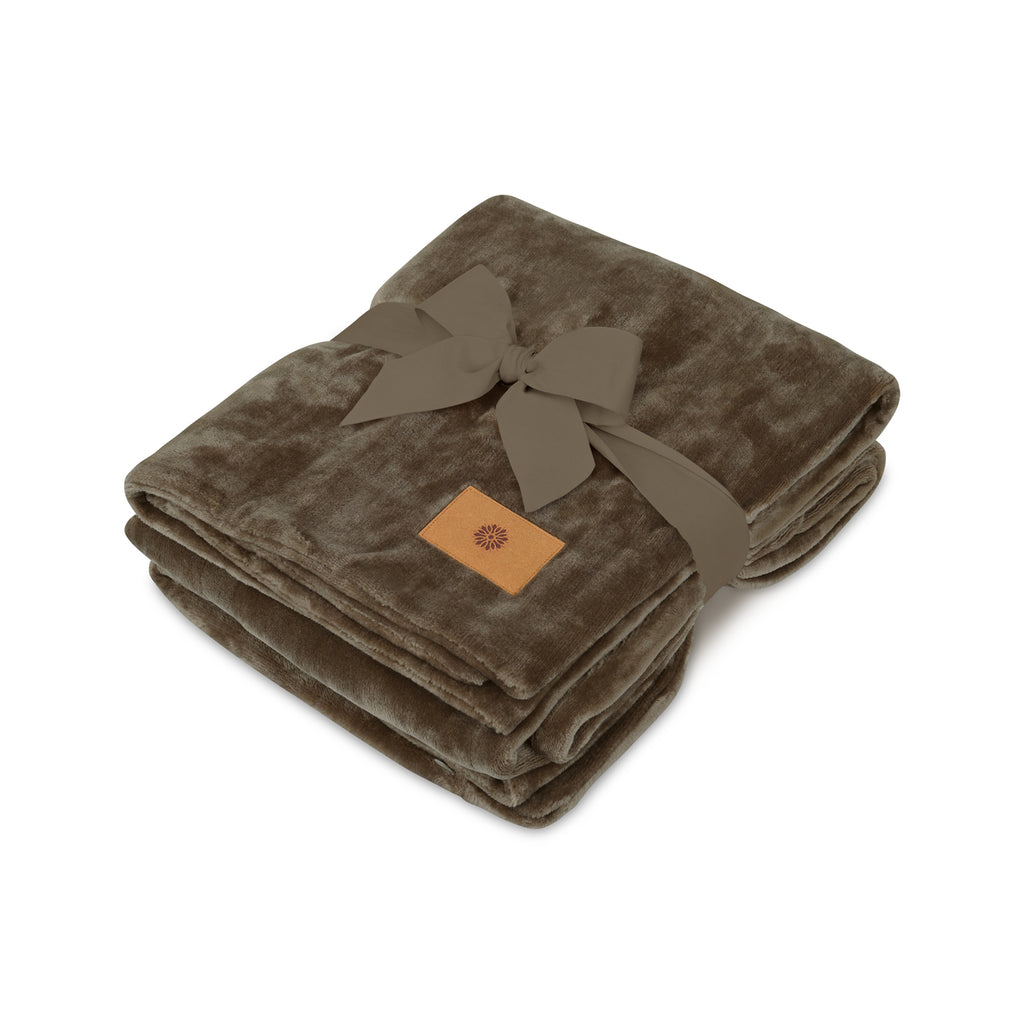 Mink Ever Soft Throw Blanket in Recycled Polyester Laser Engraving - Mocha - View 1