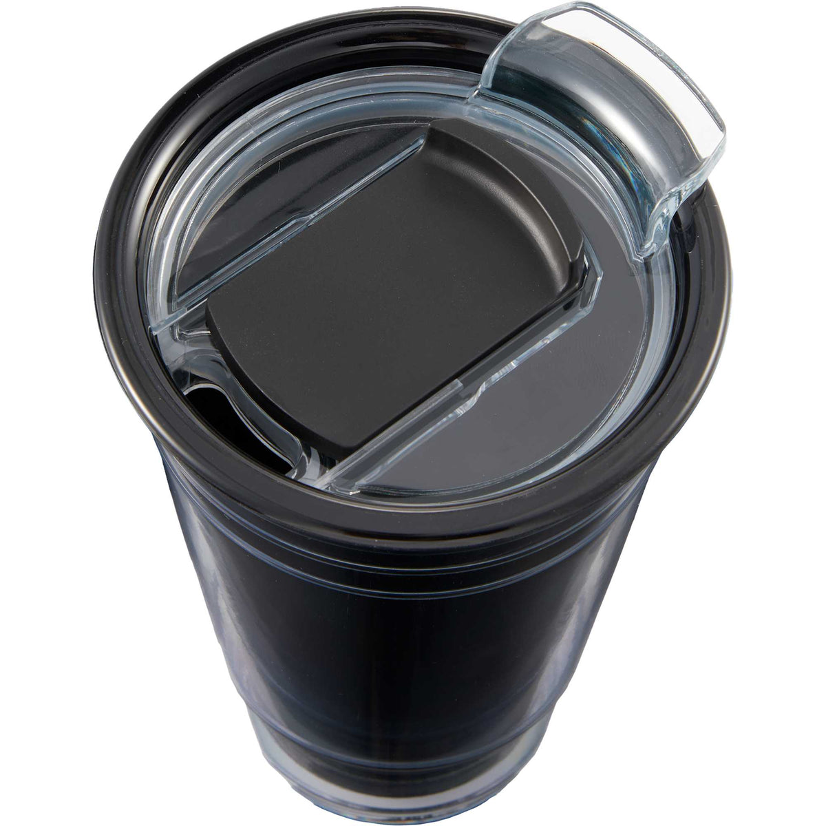 Mipsy Clear Double-Wall Tumbler in Recycled Plastic, 16 oz - Black - Detail 2