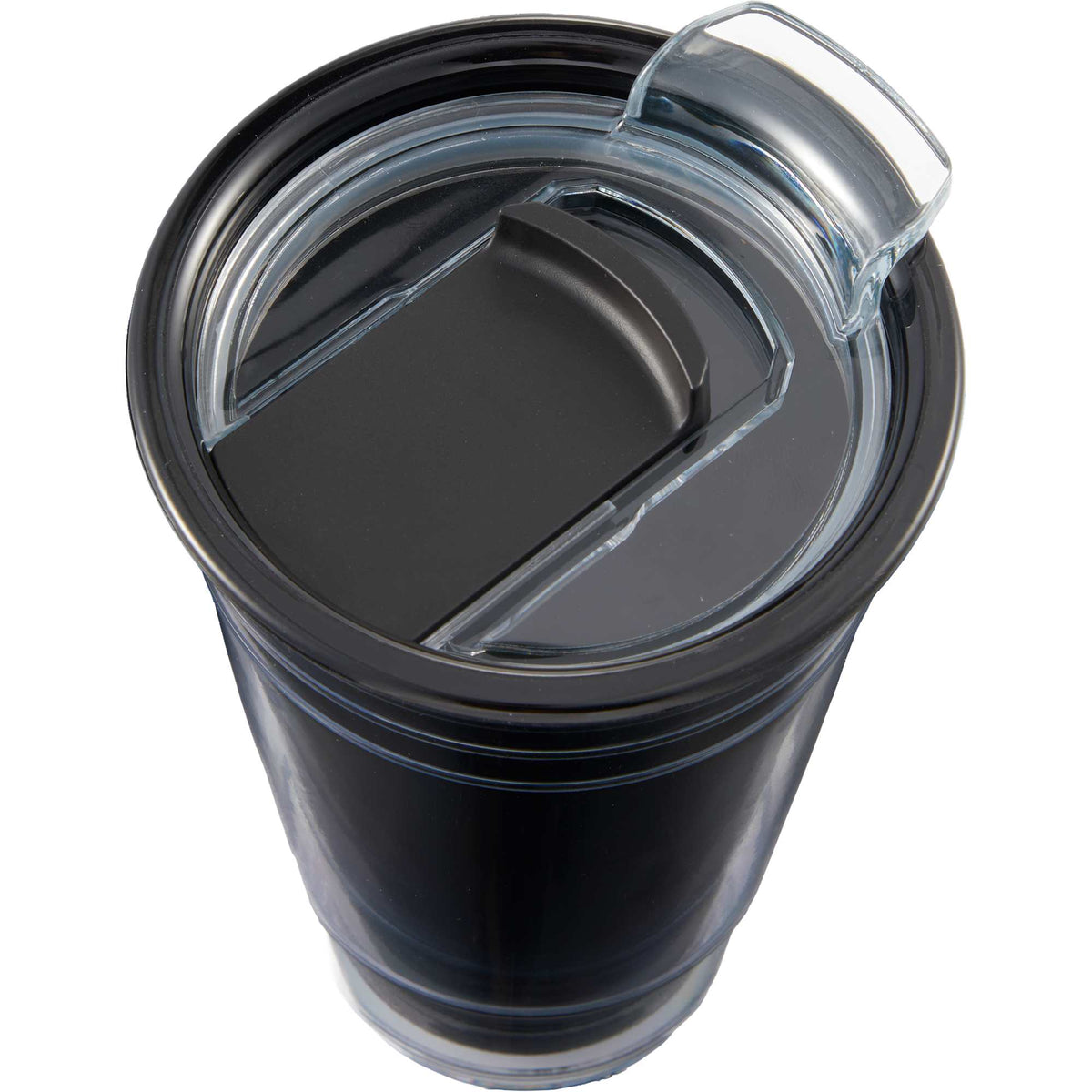 Mipsy Clear Double-Wall Tumbler in Recycled Plastic, 16 oz - Black - Detail 3