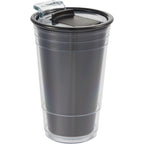 Mipsy Clear Double-Wall Tumbler in Recycled Plastic, 16 oz - Black - Right Angle