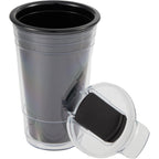 Mipsy Clear Double-Wall Tumbler in Recycled Plastic, 16 oz Full Color - Black - Detail