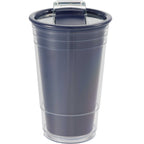 Mipsy Clear Double-Wall Tumbler in Recycled Plastic, 16 oz Full Color - Navy - Front 2