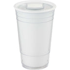 Mipsy Clear Double-Wall Tumbler in Recycled Plastic, 16 oz Full Color - White - Back