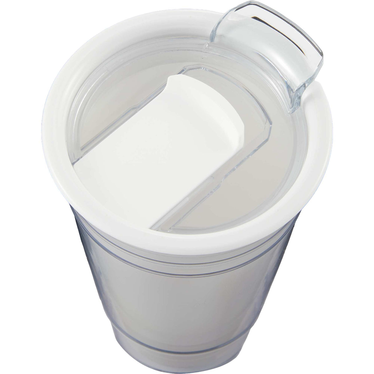 Mipsy Clear Double-Wall Tumbler in Recycled Plastic, 16 oz Full Color - White - Detail 3
