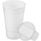 Mipsy Clear Double-Wall Tumbler in Recycled Plastic, 16 oz Full Color - White - Detail