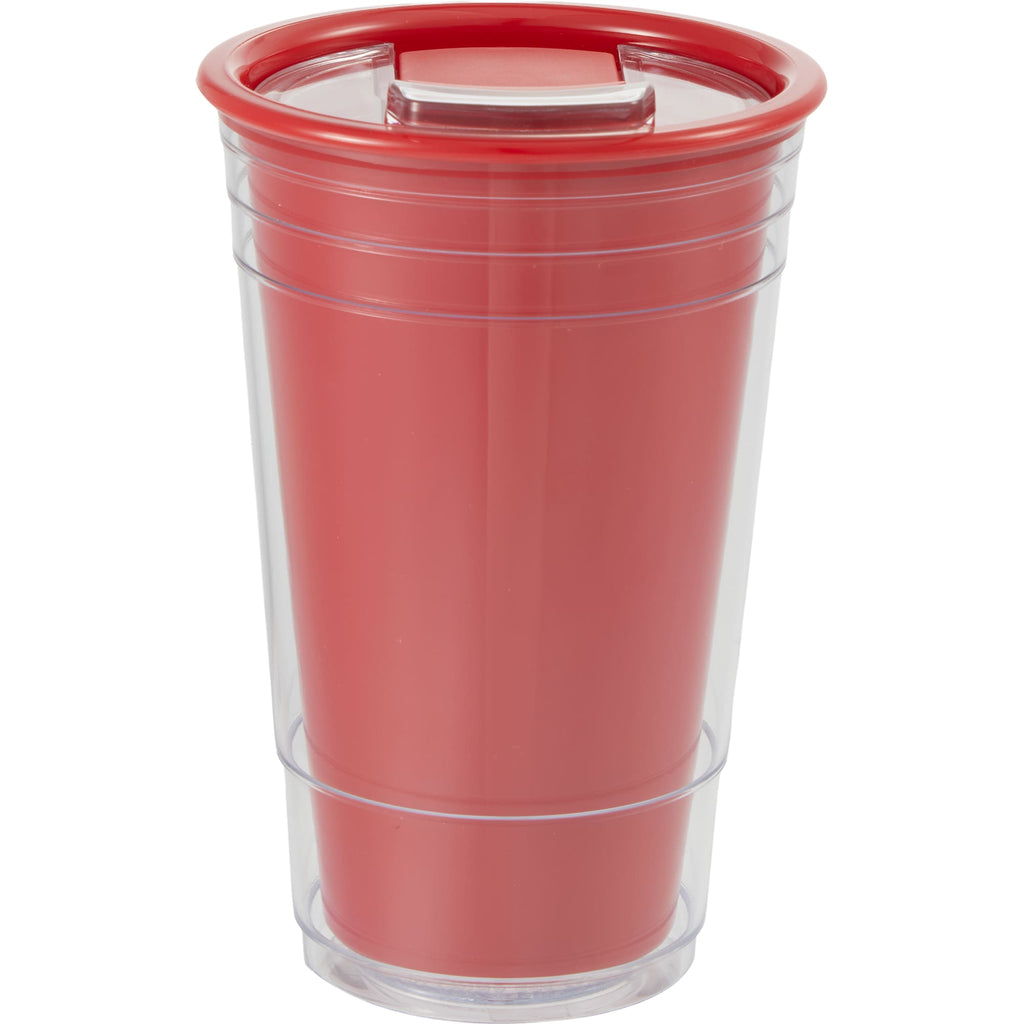 Mipsy Clear Double-Wall Tumbler in Recycled Plastic, 16 oz - Red - Back