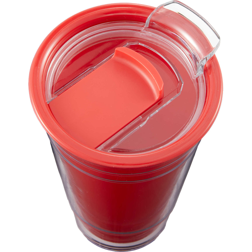 Mipsy Clear Double-Wall Tumbler in Recycled Plastic, 16 oz - Red - Detail 3