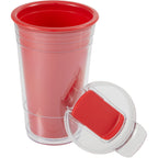 Mipsy Clear Double-Wall Tumbler in Recycled Plastic, 16 oz - Red - Detail