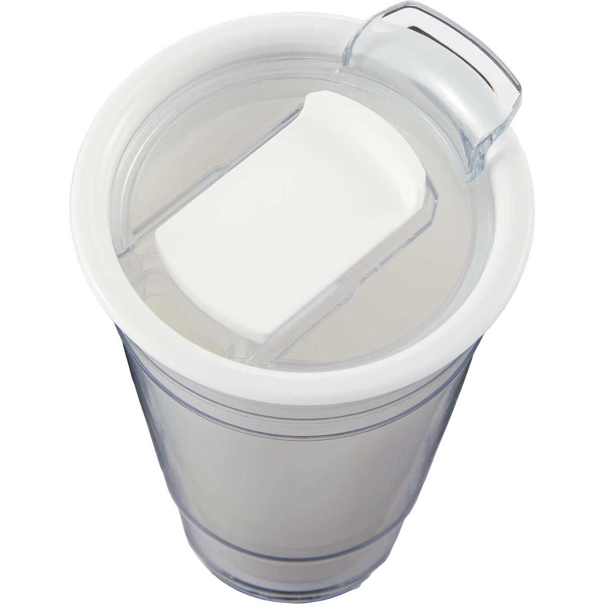 Mipsy Clear Double-Wall Tumbler in Recycled Plastic, 16 oz - White - Detail 2