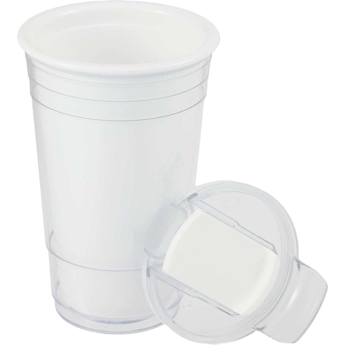 Mipsy Clear Double-Wall Tumbler in Recycled Plastic, 16 oz - White - Detail