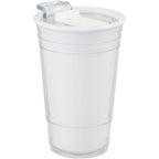 Mipsy Clear Double-Wall Tumbler in Recycled Plastic, 16 oz - White - Right Angle
