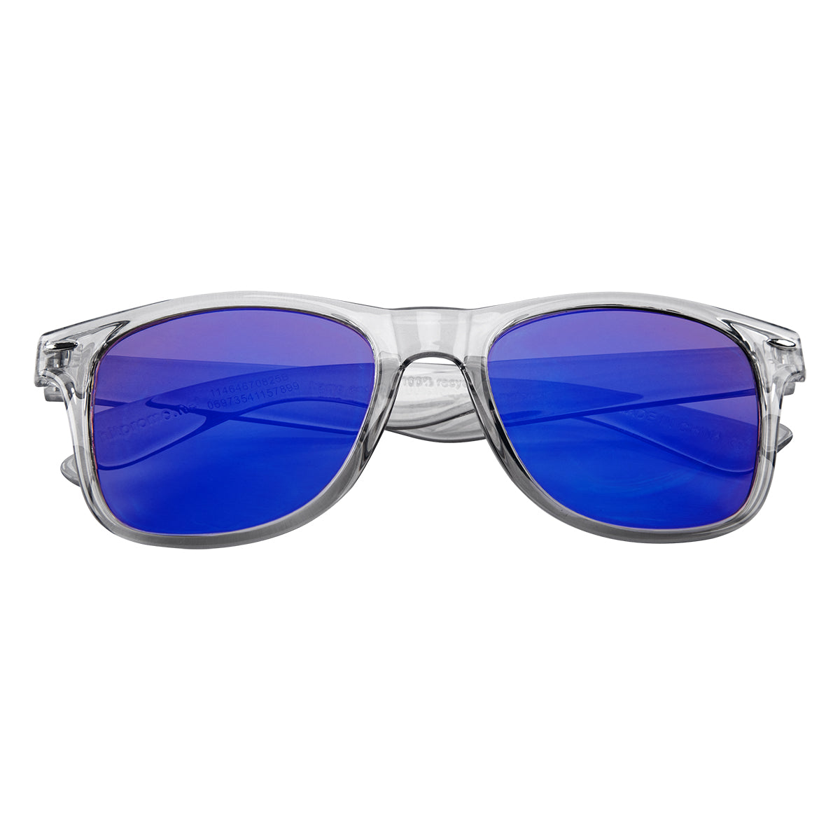 Mirrored Malibu Sunglasses with a Smoked Frame - Black with Blue - Front